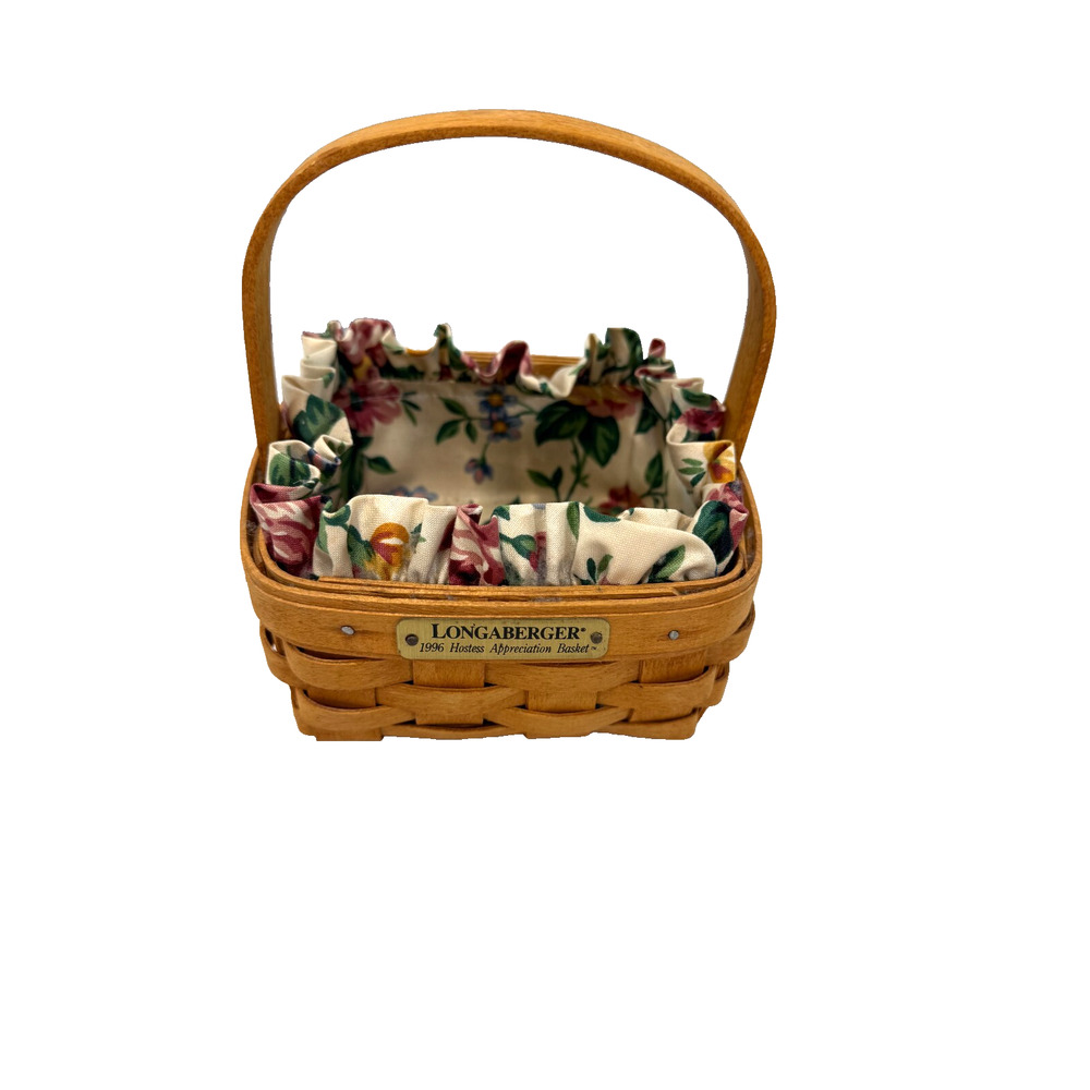 1996 Longaberger Hostess Appreciation Basket w/Liner 5.5"L x 5.5"W x‎ 2.5"H